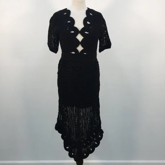 Alice McCall | Dresses | Nwt Alice Mccall Black Short Sleeve Crochet Loop Maxi  Dress | Poshmark